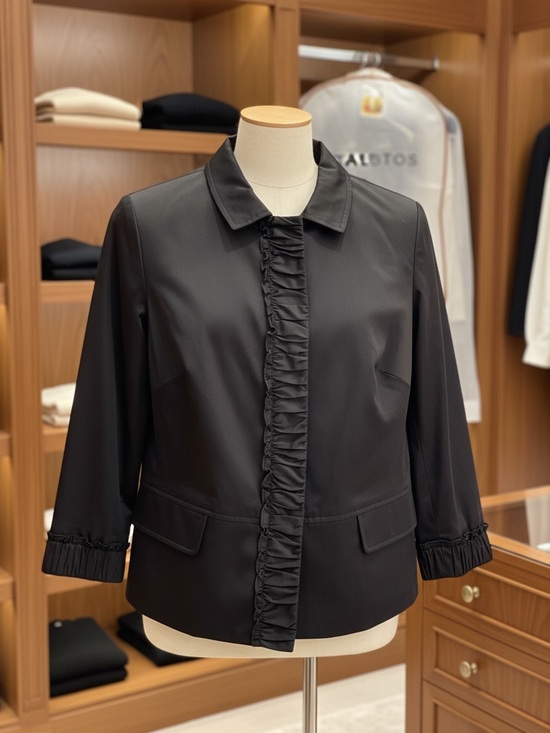 Talbots Jackets & Blazers - Talbots Black Ruffle Front Blazer 8P Career Wear Professional Jacket
